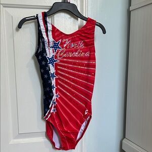 GK Red and Blue Gymnastics Leotard
